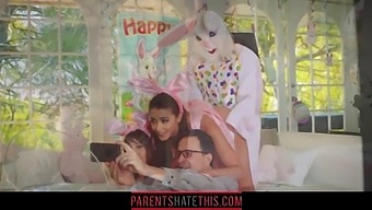 Young Girl Engages In Roleplay With Uncle In Easter Bunny Costume