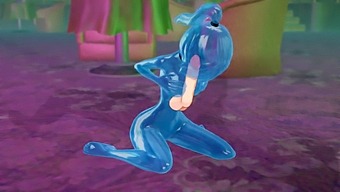 Attractive 3d Animated Video Game Featuring A Woman With Slime