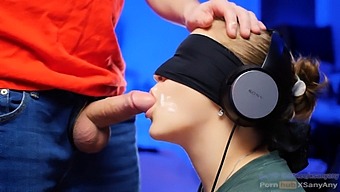 Sensual Role Play: Blindfolded Brunette Enjoys A Surprise Taste In 4k