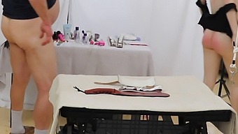 Two Girls In Bondage Submit To Spanking And Facial