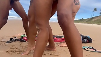 Indulging In Spontaneous Beach Encounters With Unfamiliar Men At The Nude Beach, Resulting In Intense Pleasure And Climax.